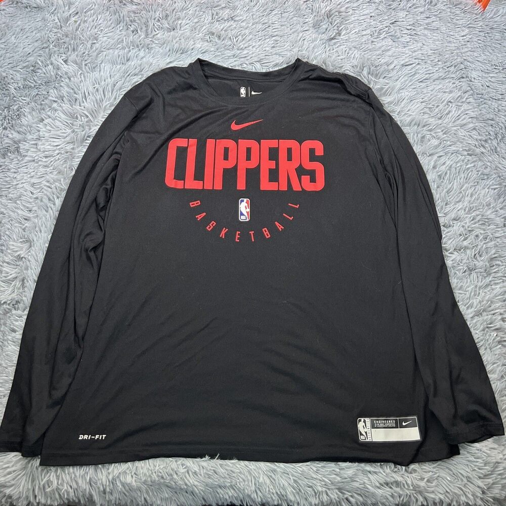 Nike Adult Shirt XXL Black Red NBA Authentics Basketball Clippers Athletic Mens